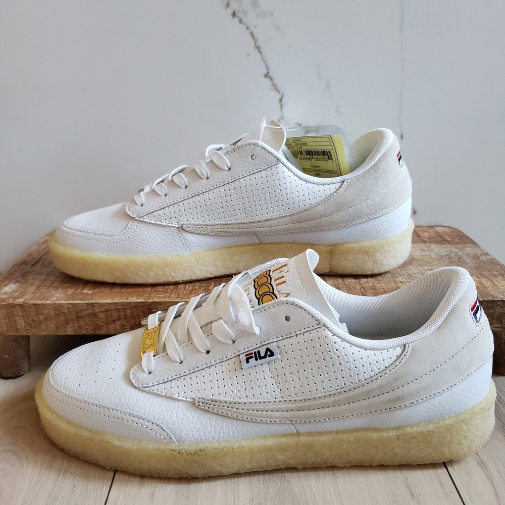 FILA Tennis 88 Sneakers Mens 9 White Gardenia Crepe Sole Sample